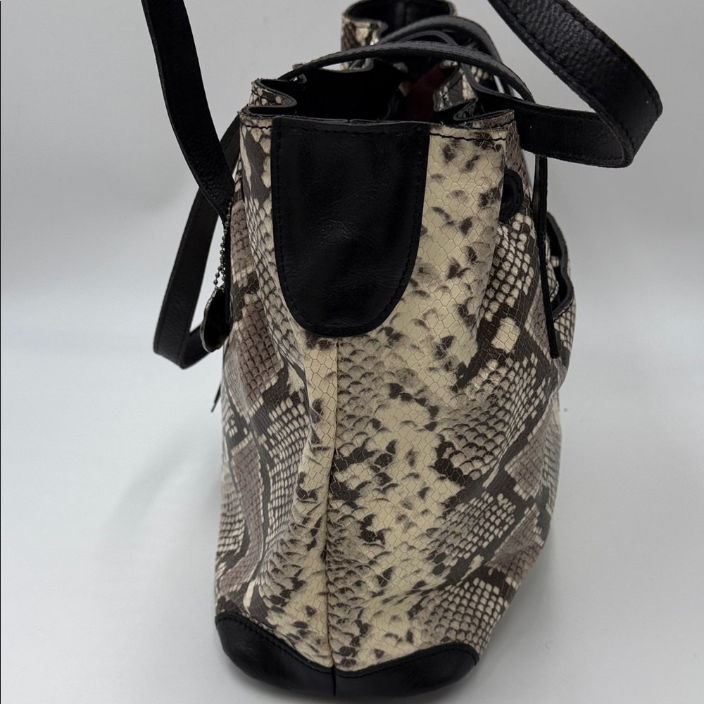 Patricia Nash Leather Drawstring Witney Tote - Python Matching Wallet - Picture 8 of 16